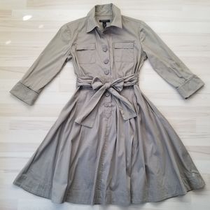 ⭐ Banana Republic Fit & Flare Safari Shirtdress w/ Sash & Pockets